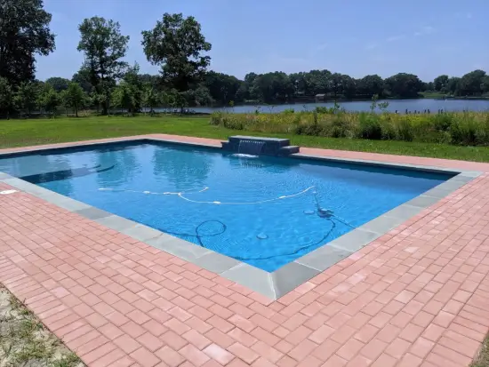 A pool that has been opened for the summer by Coastal Pools in Maryland and Delaware